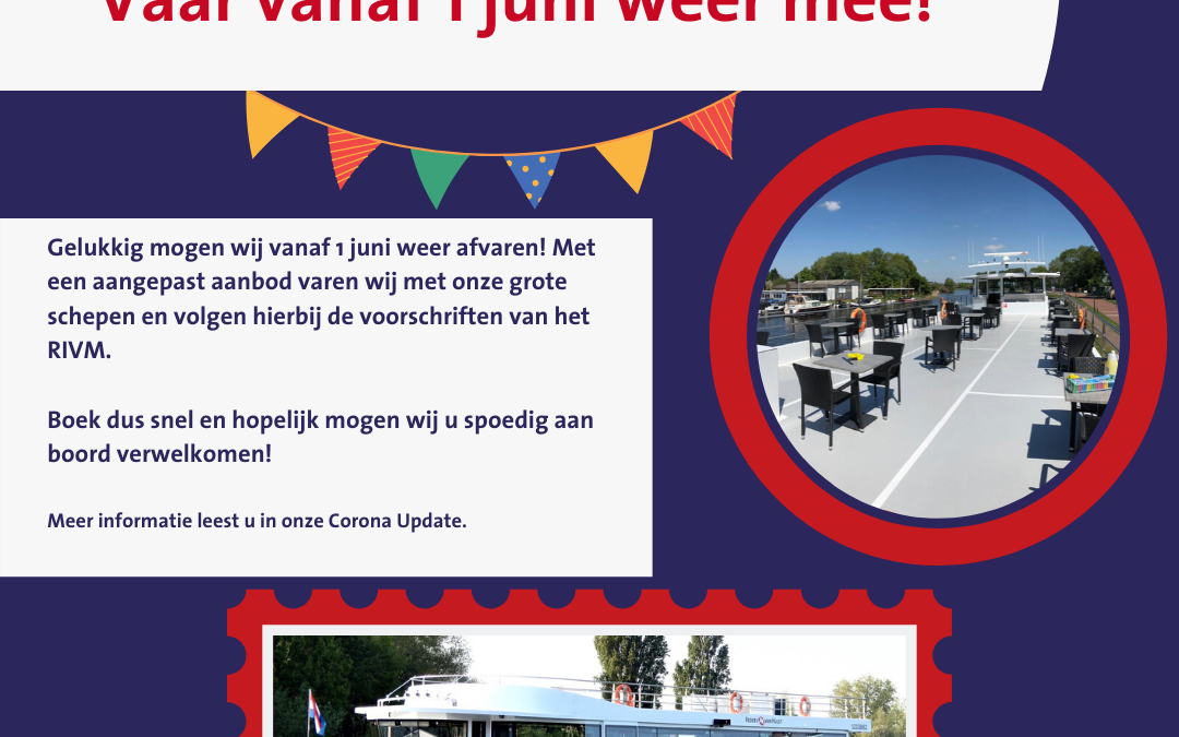 Rederij Van Hulst vaart weer vanaf 1 juni!